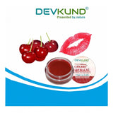 Natural, plant-based cherry lip balm for dry skin (10g), unisex formula for chapped lips