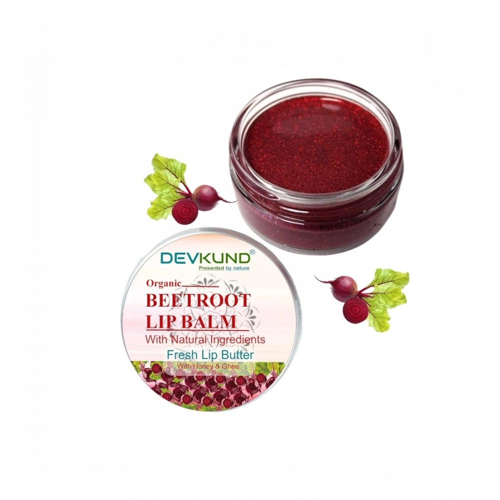 Natural beetroot-flavored, herbal lip balm (10gm) for dry skin - Plant-based solution for chapped lips