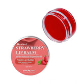 Natural strawberry lip balm (10gm) for dry, chapped lips - plant-based herbal solution