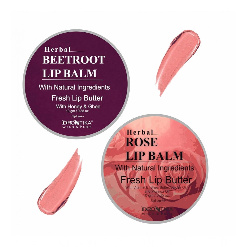 Natural, plant-based beetroot & rose lip balm (10gm x 2) for dry skin, ideal for unisex use