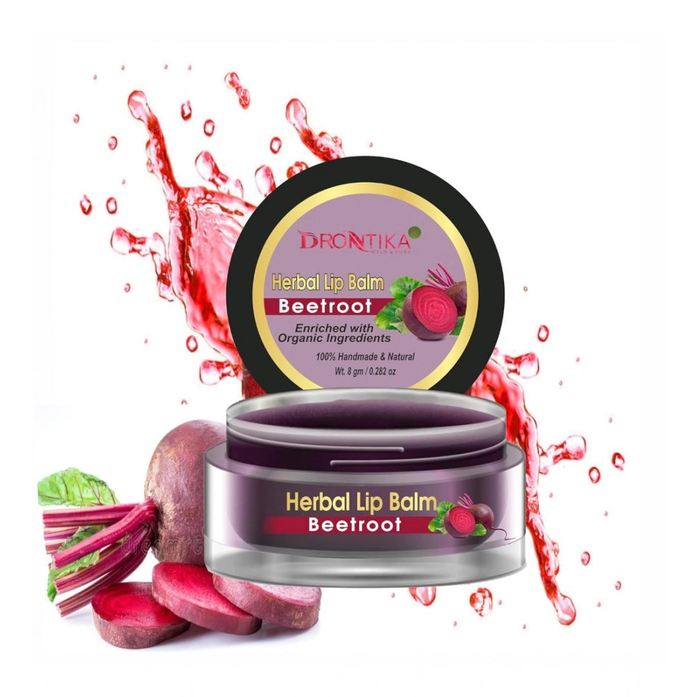 Natural, plant-based beetroot lip balm (10g), helps combat dry, chapped lips for unisex use. Expiration date Oct. 2027