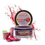 Natural, plant-based beetroot lip balm (10g), helps combat dry, chapped lips for unisex use. Expiration date Oct. 2027