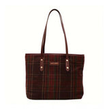 Red woolen medium shoulder zipper handbag with two handle straps and fix sling strap