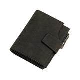 Black vegan leather small zipper wallet, solid design for women's accessories