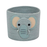Cotton Elephant Basket 10x8 Inch Pack of 1 (Grey)
