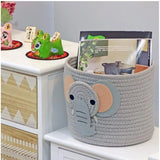 Cotton Elephant Basket 10x8 Inch Pack of 1 (Grey)