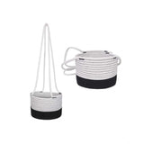 Cotton Hanging Planter Flower Basket Pack of 1 (Black & White)