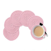 Cotton Rope Drink Coasters 6 Pcs Set (Baby Pink)