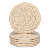 Cotton Rope Drink Coasters 6 Pcs Set (Cream)