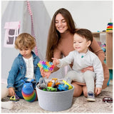 Cotton Plain Cat Basket 9x5 Inch Pack of 1 (Grey)