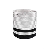 Cotton Large Woven Storage Basket 10x10 Inch Pack of 1 (Black & White)
