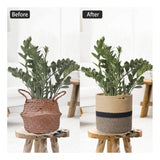 Cotton Large Woven Storage Basket 11x11 Inch Pack of 1 (Beige)