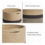 Cotton Large Woven Storage Basket 11x11 Inch Pack of 1 (Beige)