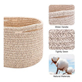 Cotton Round Small Storage Basket 9x7 Inch Pack of 1 (Brown)