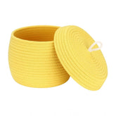 Cotton Bear Shaped Storage Matka Basket With Lid Pack of 1 (Yellow)