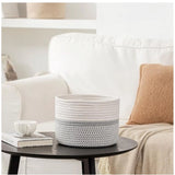 Cotton Storage Rope Woven Baskets 9x7 Inch Pack of 1 (Grey)