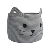 Cotton Large Storage Cat Basket 15x11 Inch Pack of 1 (Grey)