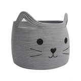 Cotton Large Storage Cat Basket 15x11 Inch Pack of 1 (Grey)