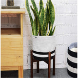 Cotton Large Woven Storage Basket 10x10 Inch Pack of 1 (Black & White)