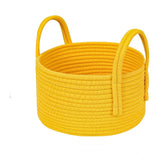 Cotton Round Storage Rope Woven Baskets Pack of 2 (Yellow)