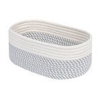 Cotton Oval Storage Rope Woven Baskets Pack of 1 (Grey White)