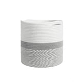 Cotton Large Woven Storage Basket 11x11 Inch Pack of 1 (Grey White)