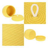 Cotton Bear Shaped Storage Matka Basket With Lid Pack of 1 (Yellow)