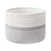 Cotton Storage Rope Woven Baskets 9x7 Inch Pack of 1 (Grey)