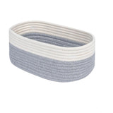 Cotton Oval Storage Rope Woven Baskets Pack of 1 (White Grey)
