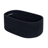 Cotton Oval Storage Rope Woven Baskets Pack of 1 (Black)