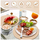 Cotton Dining Table Round Placemat Mats Set of 4 (Cream)