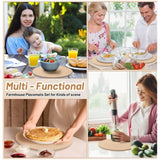 Cotton Dining Table Round Placemat Mats Set of 4 (Cream)