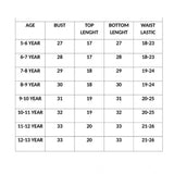 White silk bleand printed short sleeve night suit set for girls, ankle-length with collar neck type and short sleeves