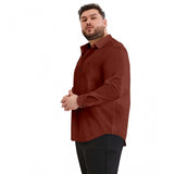 Maroon cotton casual men's full sleeve shirt - solid design