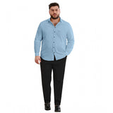 Sky blue cotton men's casual solid full sleeve shirt