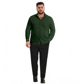 Green cotton men's casual solid full sleeve shirt, suitable for everyday wear