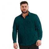 Mens casual cotton solid full sleeve shirt - Rama color, natural cotton material for everyday wear