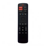Black ergonomic remote control for Vu Smart TV 1080, long-range device operation from sofa or bed