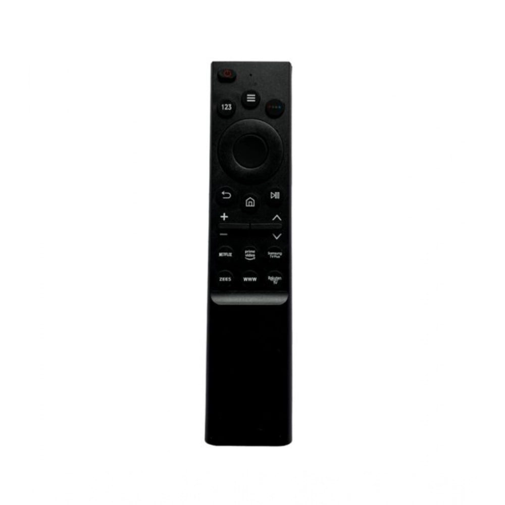 Black ergonomic remote control, compatible with Samsung 4K Smart TV Ultra HD LCD-LED. Long distant range for convenient operation from sofa or bed