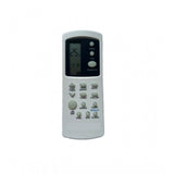 White ergonomic AC remote 31C compatible replacement for Kelvinator, offering long-range control from sofa or bed