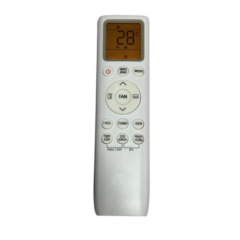 White ergonomic AC remote 241A, long-range replacement for TCL devices, comfortable use from sofa or bed