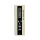 White ergonomic AC remote control compatible with Kelvinator No. 119 for comfortable device operation from any room corner