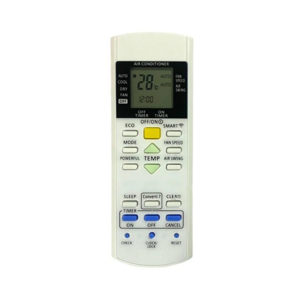 White Panasonic Inverter AC Remote Control - Replacement for No. 29J, ideal for long-distance control from sofa or bed, ergonomic design for easy grip