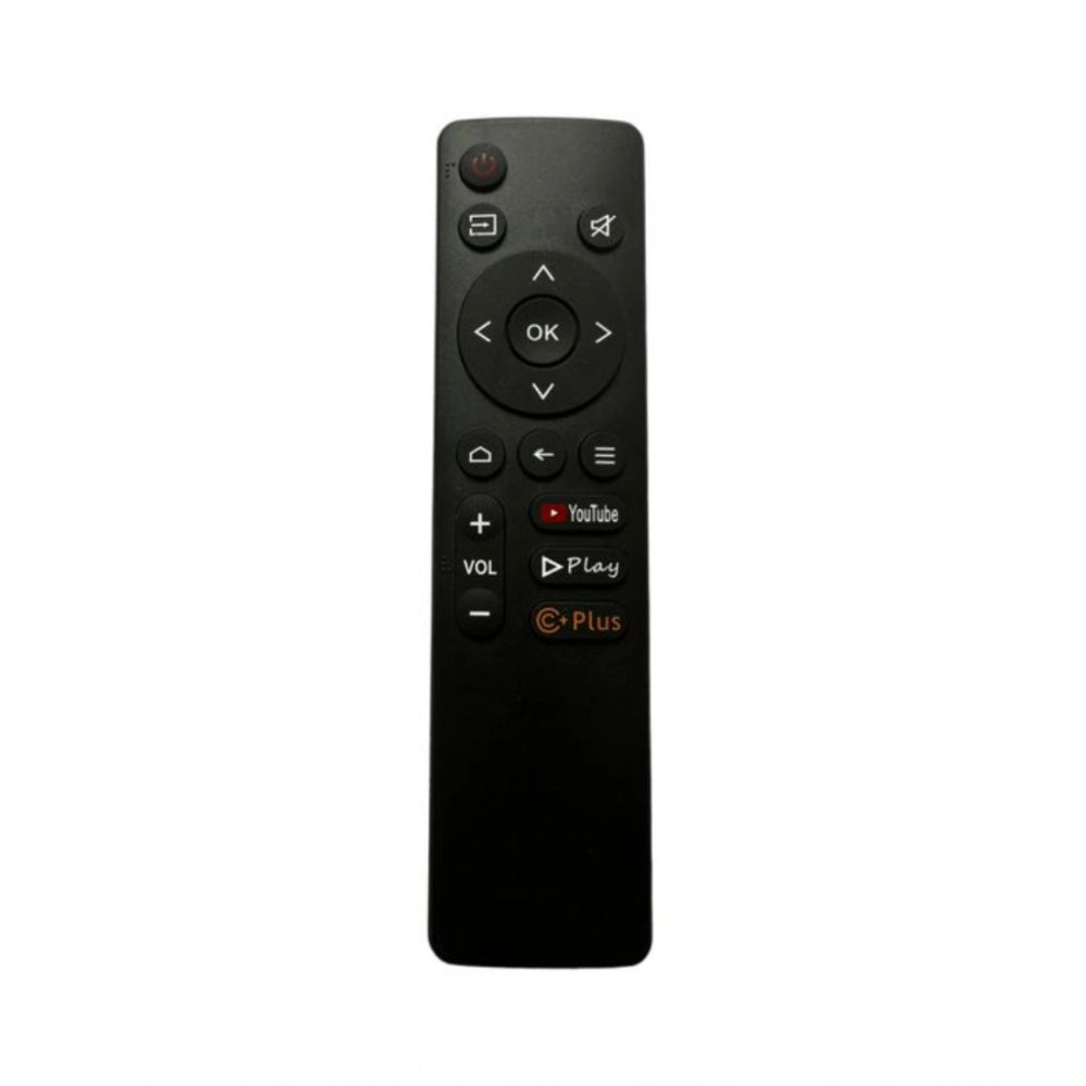 Black Coocaa Smart TV Remote No. 1053, compatible with LCD-LED, features YouTube and plus functions for easy operation from sofa or bed