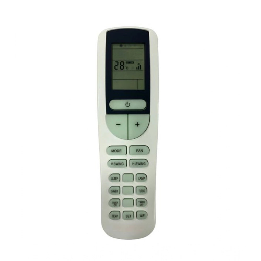 White ergonomic AC Remote No. 133B replacement for Forbes, facilitates long-distance control of appliances