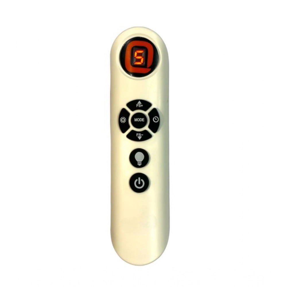 White ergonomic fan remote control for Orient Aero Slim Fan, long-range operation from sofa or bed