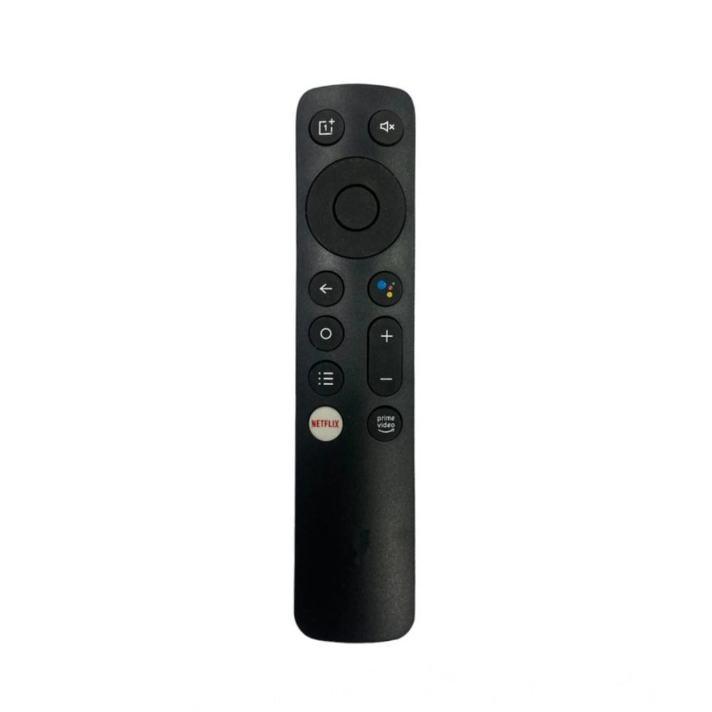 Black ergonomic Smart TV remote (No. 1046) for OnePlus LCD-LED, compatible with Netflix & Prime Video