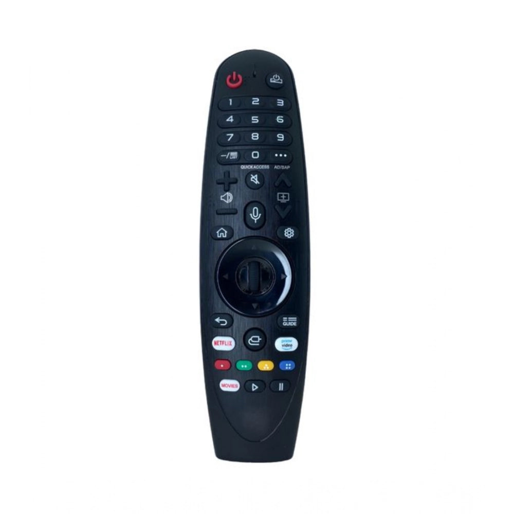 Black ergonomic remote control AKB75855501 for LG Smart TV, long-range pointer function