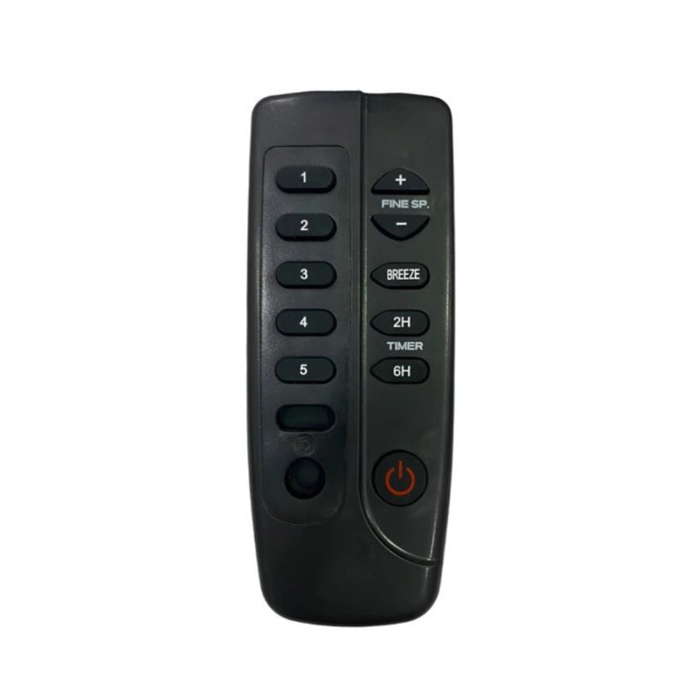 White ergonomic remote control for Nex BLDC ceiling fan replacement (No. 1124) with long-range operation from any room corner