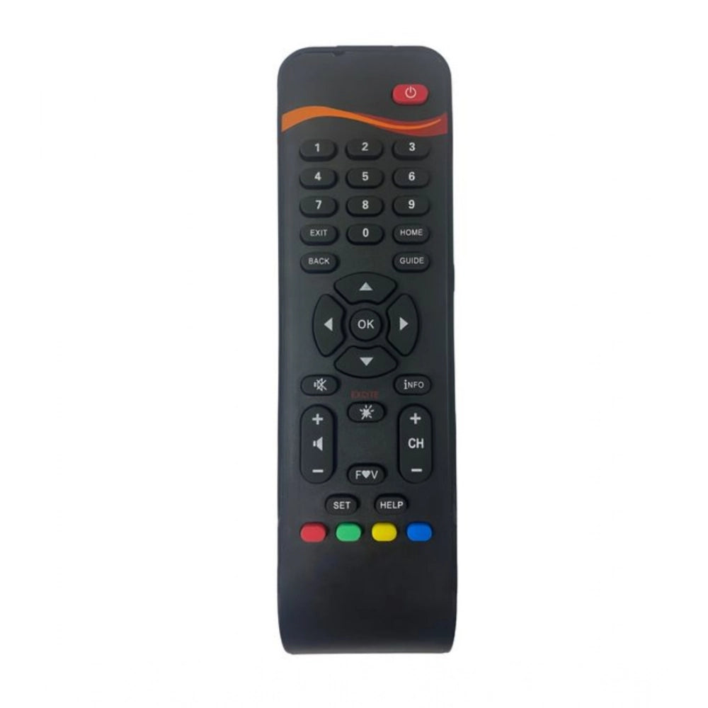 Black ergonomic remote control, Set Top Box Remote No. 1106 - long-range replacement for Den Set Top Box, comfortable device operation from sofa/bed